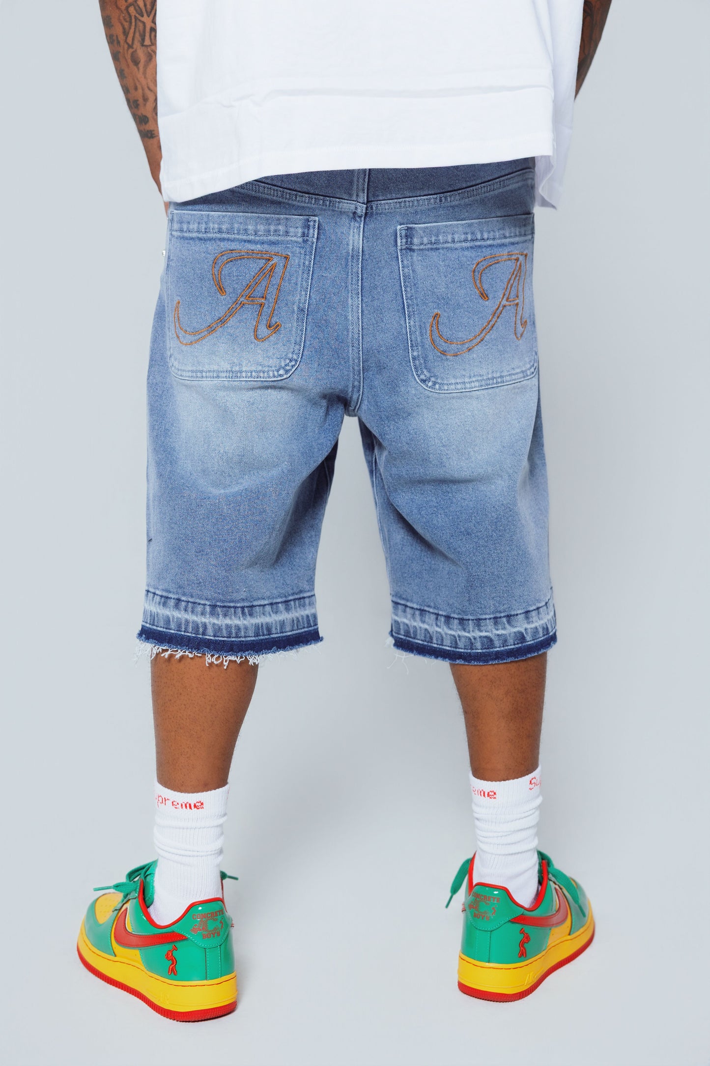 Affluent Rhinestone Jorts “Blue”