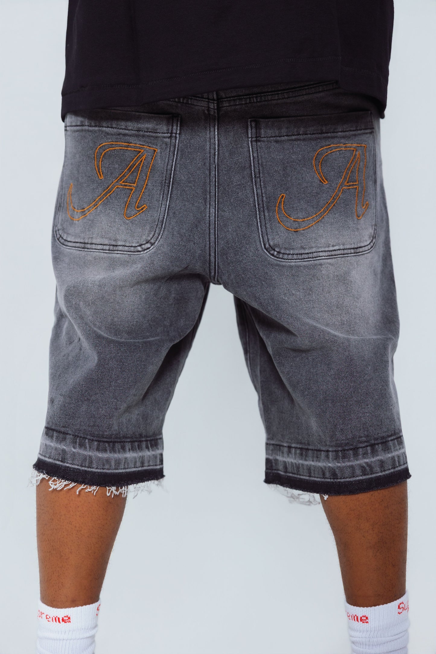 Affluent Rhinestone Jorts “Black”