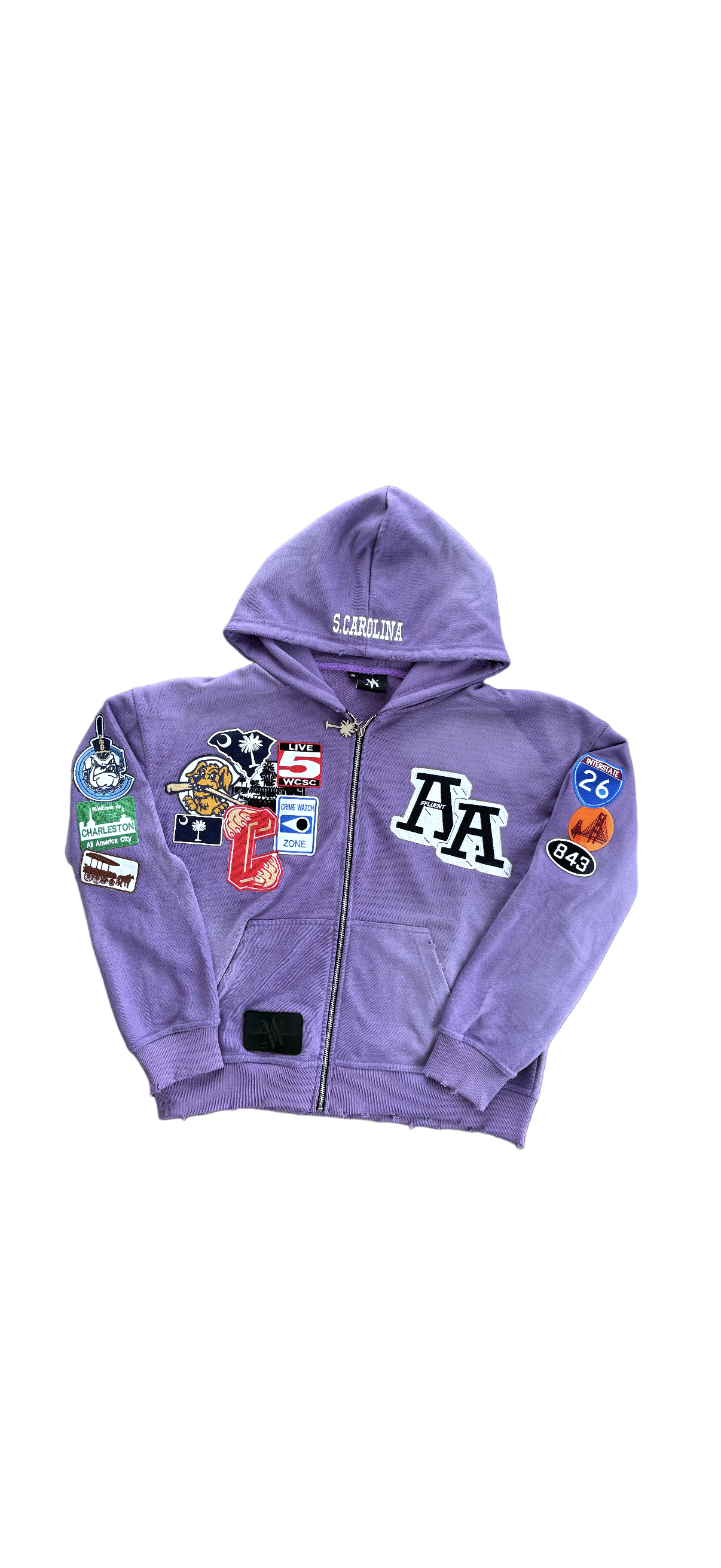 Purple Charleston Patchwork Hoodie