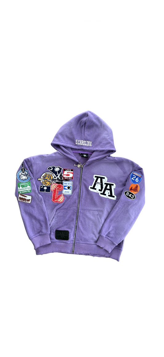 Purple Charleston Patchwork Hoodie