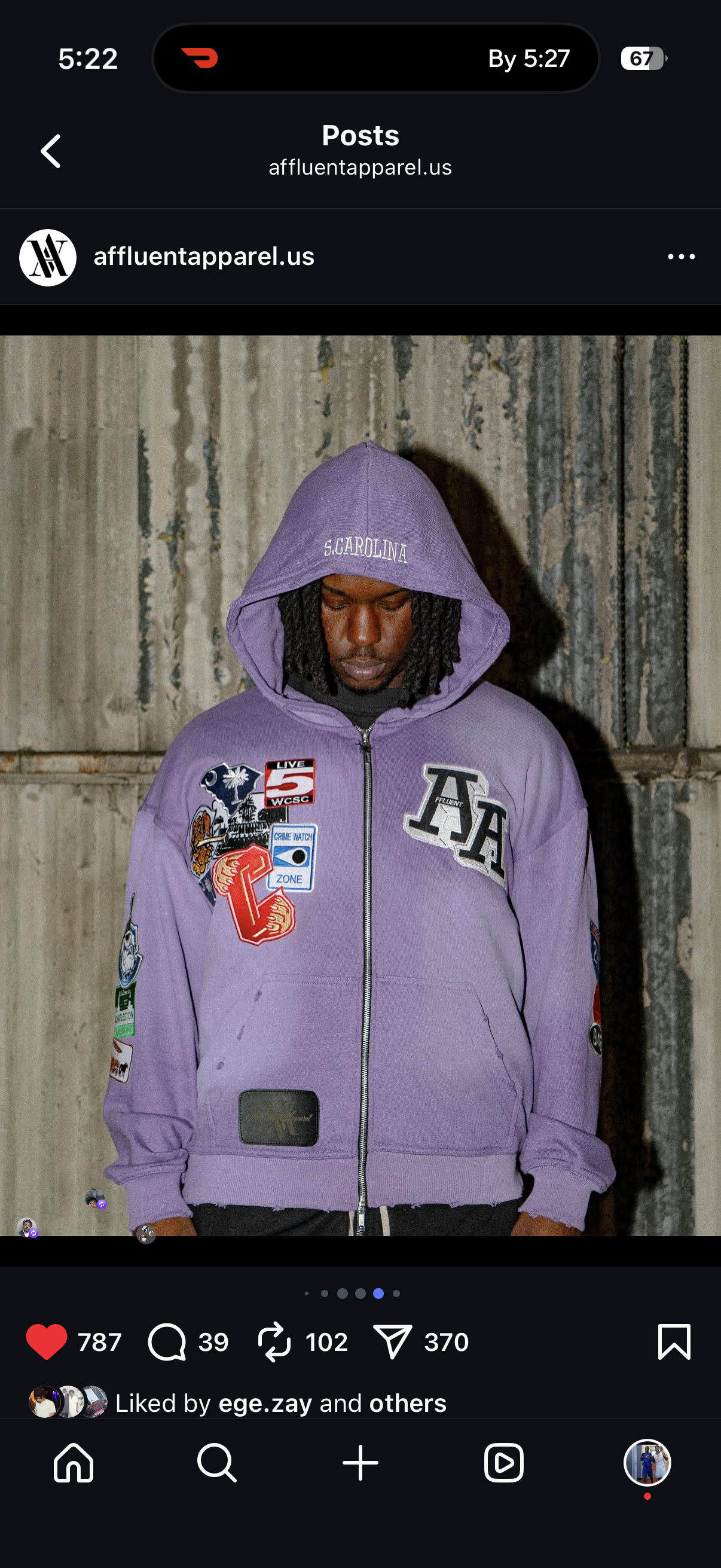 Purple Charleston Patchwork Hoodie