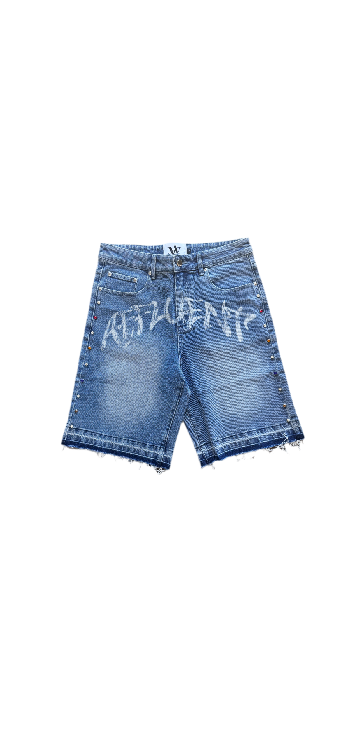 Affluent Rhinestone Jorts “Blue”