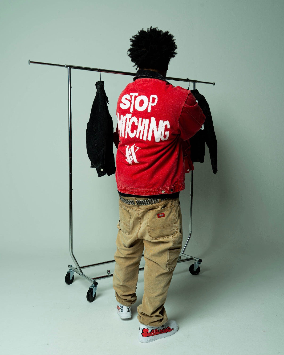 Affluent “Stop Snitching” Worker Jacket (Red)