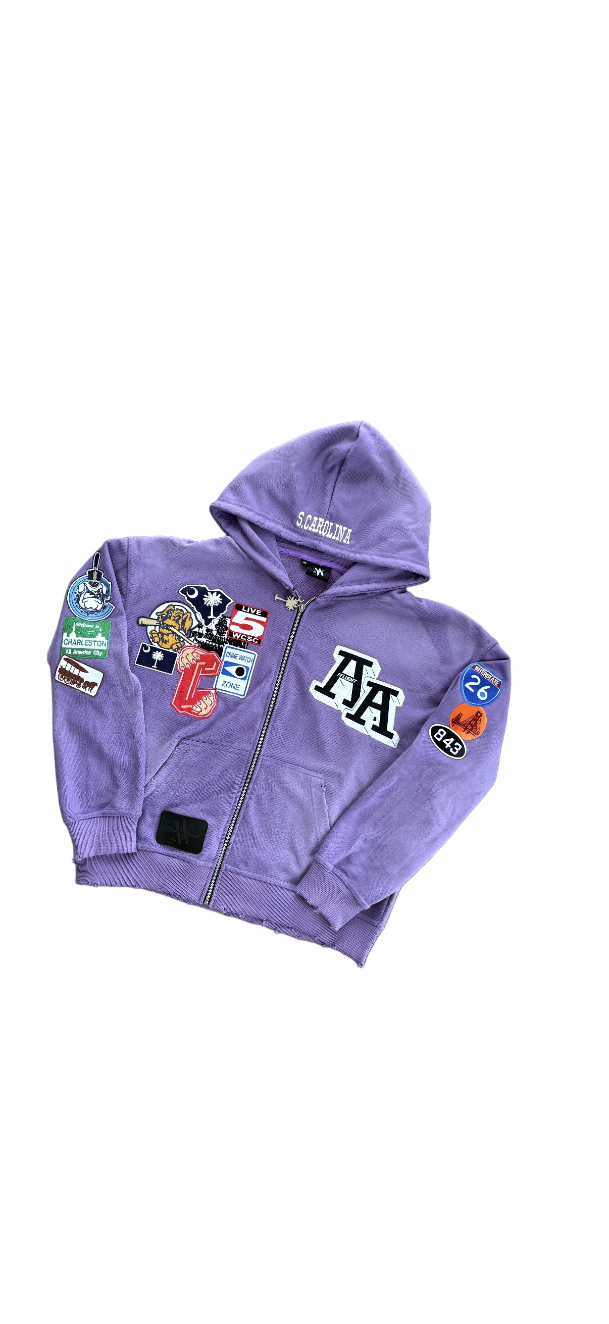 Purple Charleston Patchwork Hoodie