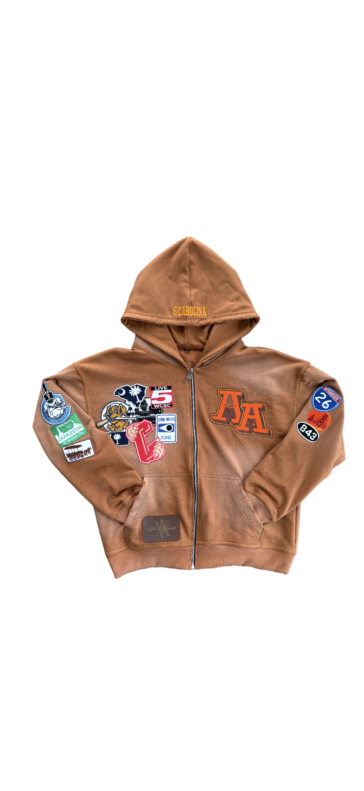 Brown Charleston Patchwork Hoodie