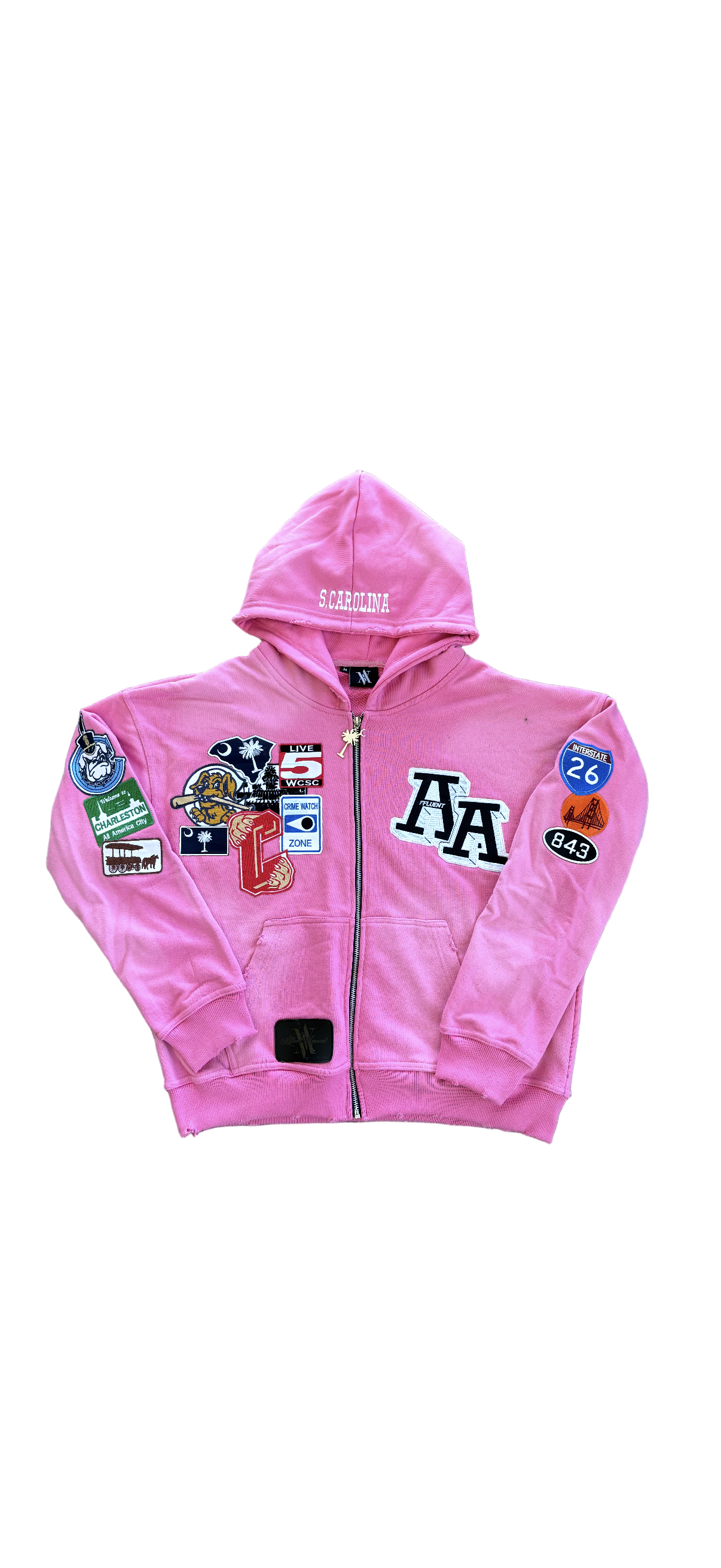 Pink Charleston Patchwork Hoodie
