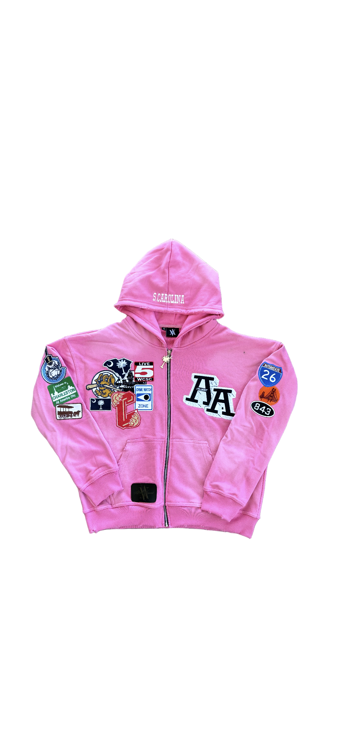 Pink Charleston Patchwork Hoodie