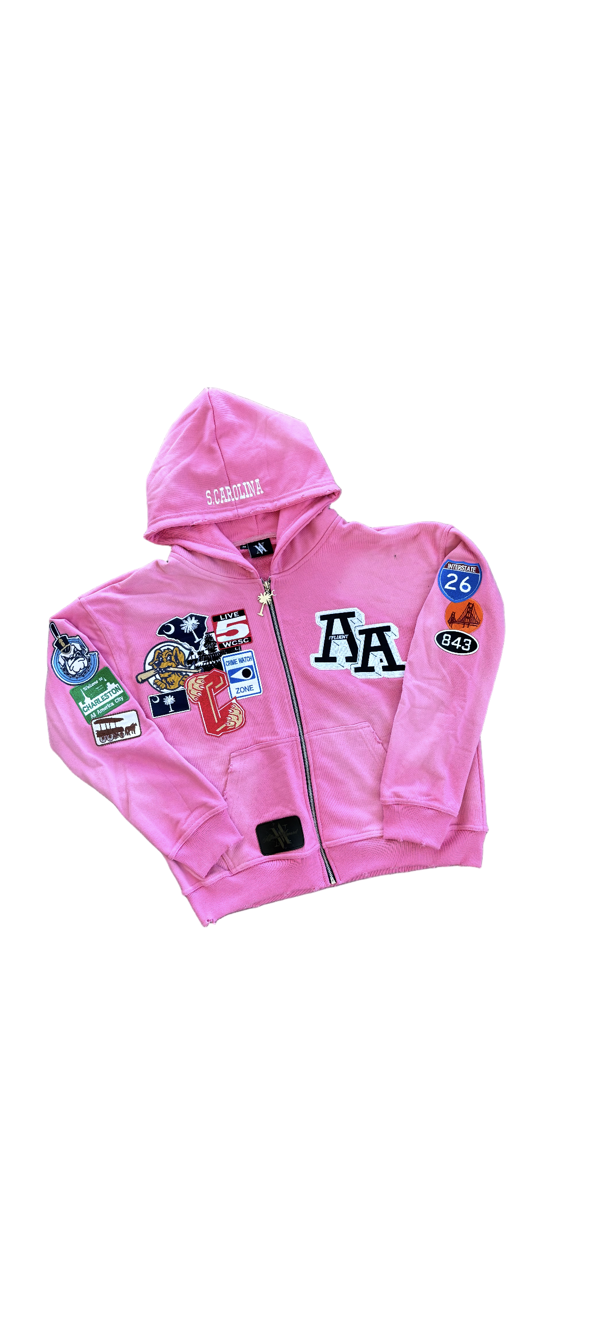 Pink Charleston Patchwork Hoodie