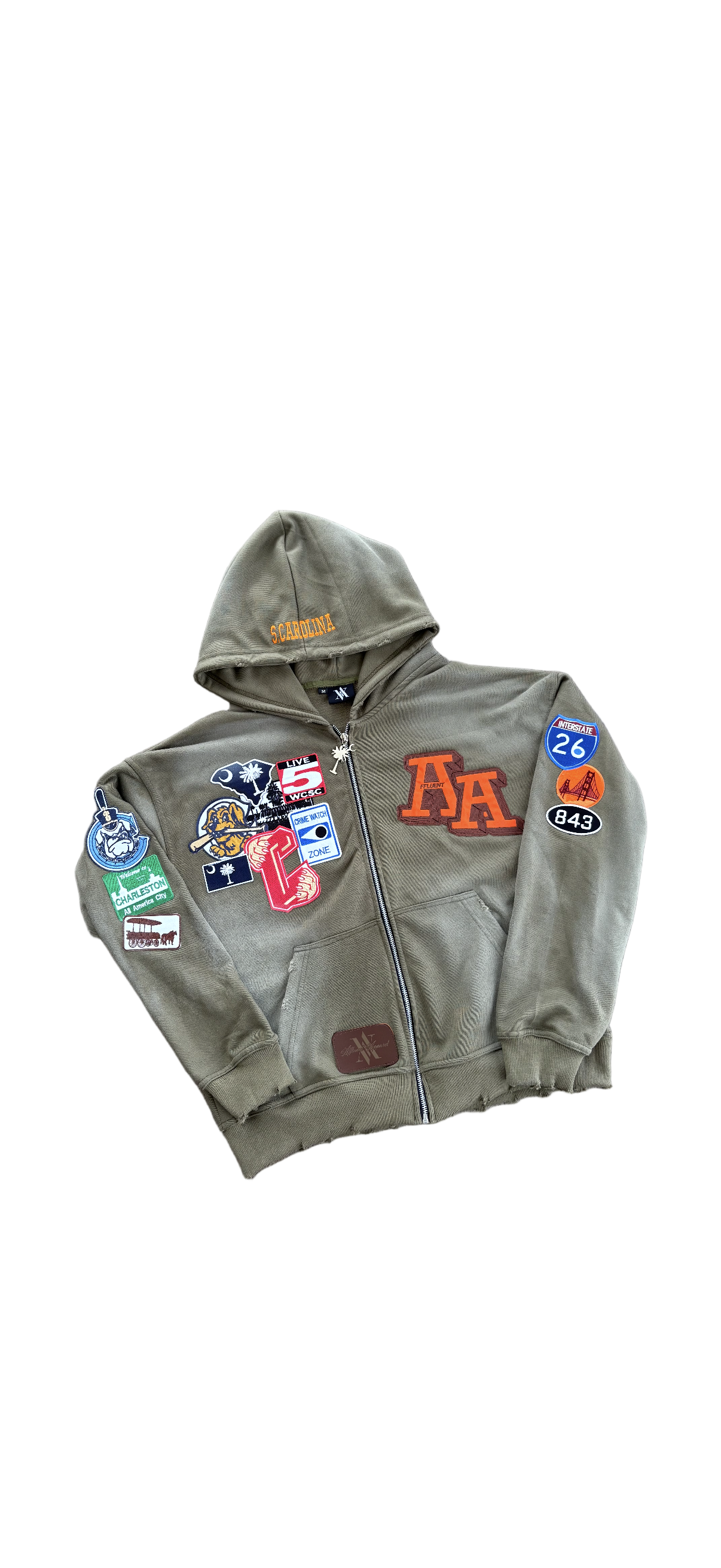 Green Charleston Patchwork Hoodies